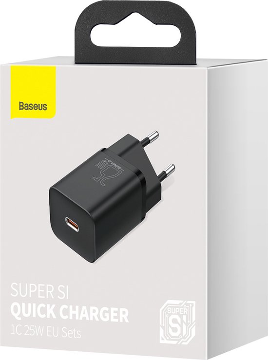 Chargeur Baseus Super Si USB C noir - charge rapide 25W