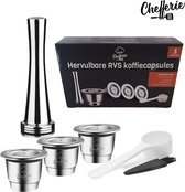 Chefferie Nespresso cups - Herbruikbare koffiecups - Hervulbare capsules - RVS - 3 capsules
