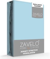 Zavelo® Jersey Hoeslaken Ice-Blue - 1-persoons (80/90x200 cm) - Hoogwaardige Kwaliteit - Rondom Elastisch - Perfecte Pasvorm
