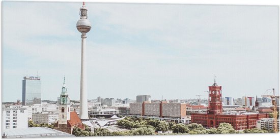 Vlag - Duitse Stad met Mooie Gebouwen - 100x50 cm Foto op Polyester Vlag