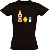 Tequila T-shirt Dames | drank | citroen | zout | shotje | fles | challenge | zuipen |