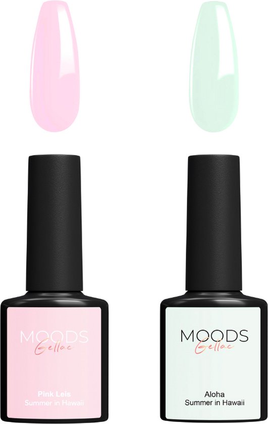 Moods Gellac - Pink Leis en Aloha - Gellak - Zomers Pastel Kleuren - 2 x 15ML