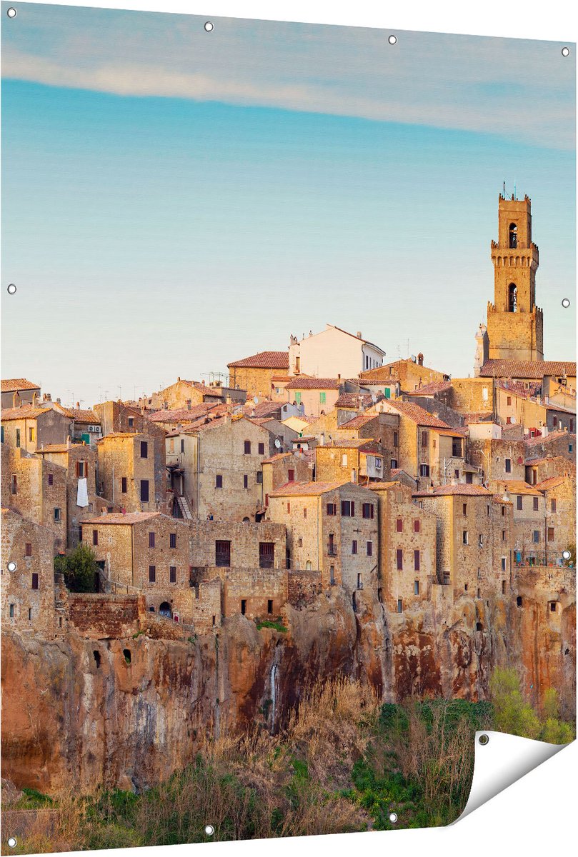 Gards Tuinposter Oude Stad in Toscane, Itali� - 120x150 cm - Tuindoek - Tuindecoratie - Wanddecoratie buiten - Tuinschilderij Multikleur