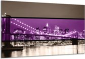 Pont de peinture sur verre | Violet, gris, noir | 120x70cm 1Hatch | Tirage photo sur verre |  F004447
