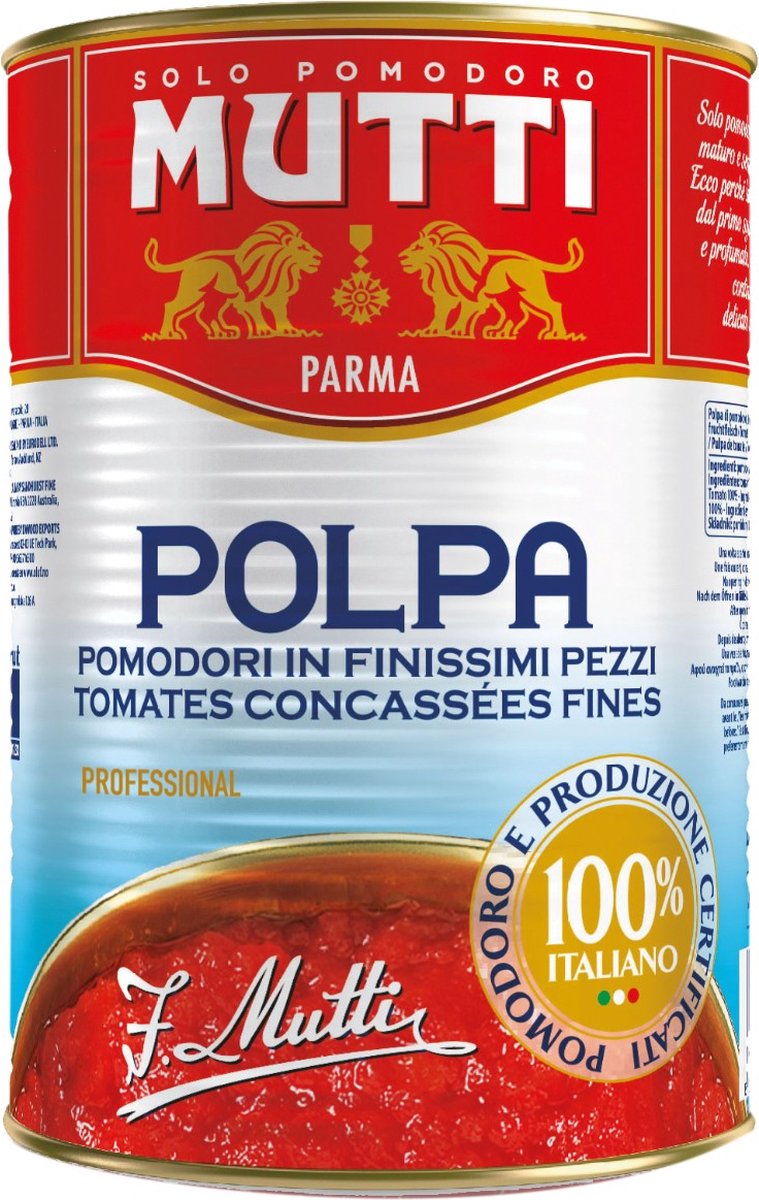 Mutti Tomatenblokjes polpa - Blik 4,05 kilo