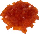 200 Bouwstenen 2x2 plate | Transparant Oranje | Compatibel met Lego Classic | Keuze uit vele kleuren | SmallBricks