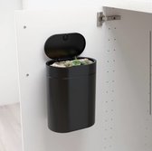 Bol.com Ophangbare prullenbak Mat zwart- Klein formaat - 4L - badkamer - wc - keuken - kantoor prullenbak - aanbieding