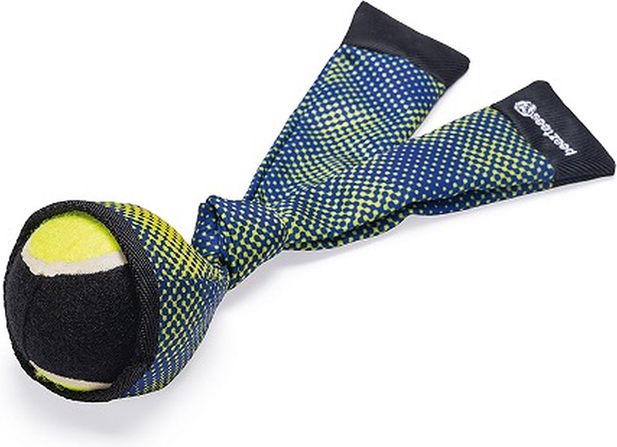 Beeztees Fetch Ballenwerper - Hondenspeelgoed - Nylon - Blauw/Geel - 29x8x8 cm