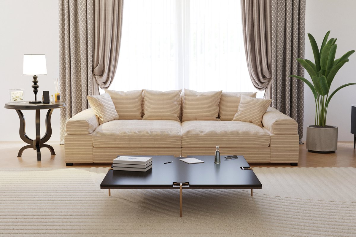 Zitbank big sofa Fatguy Beige Corduroy big bigsofa zetel - Hoekbanken en hoeksalon bij zetelsenbedden