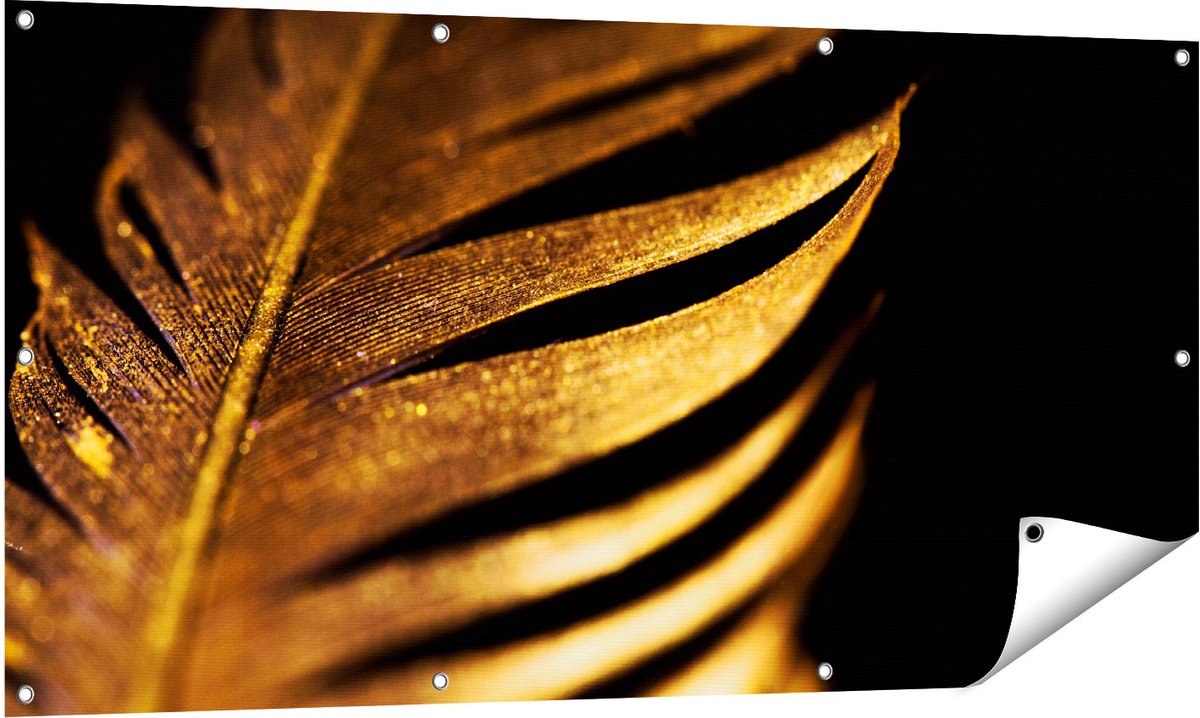 Gards Tuinposter Gouden Veer - 140x70 cm - Tuindoek - Tuindecoratie - Wanddecoratie buiten - Tuinschilderij Multikleur