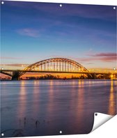 Gards Tuinposter Waalbrug in Nijmegen - 100x100 cm - Tuindoek - Tuindecoratie - Wanddecoratie buiten - Tuinschilderij