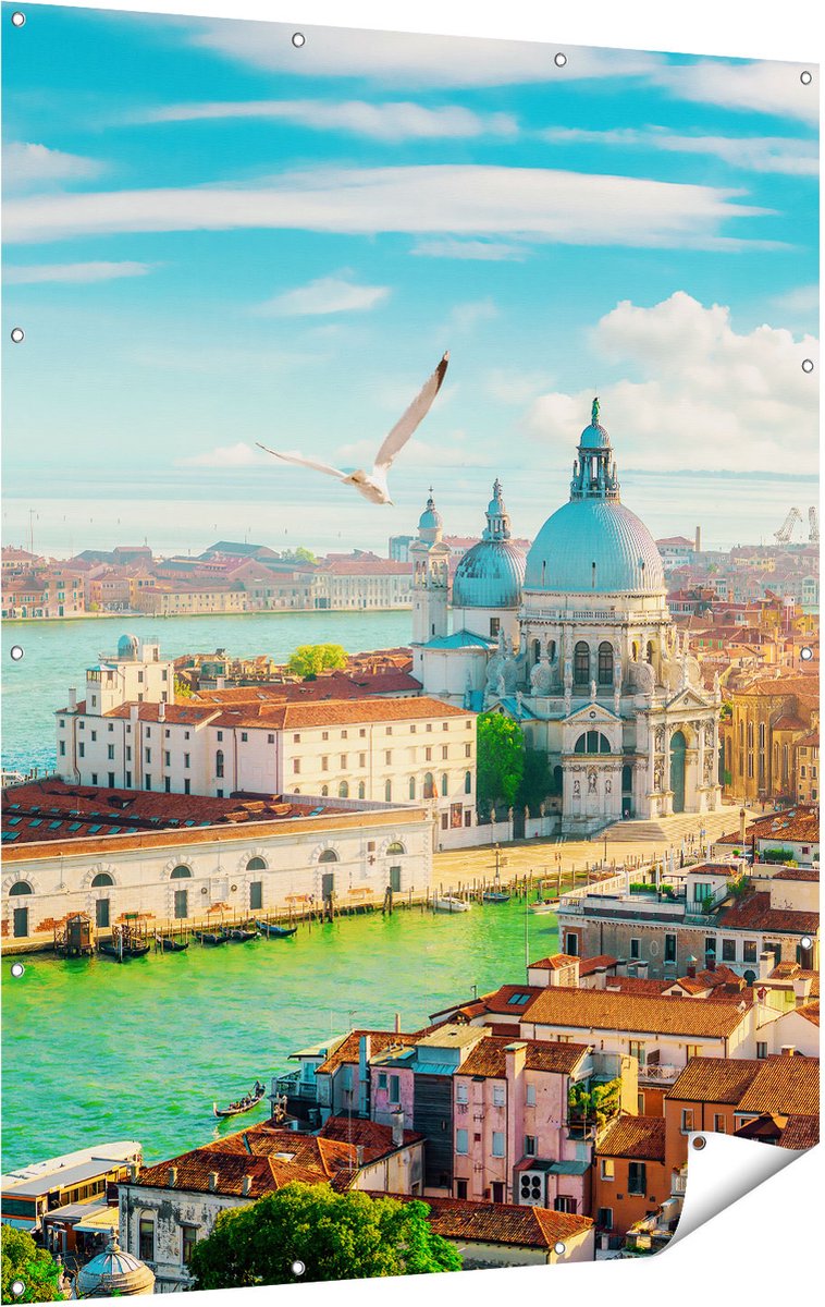 Gards Tuinposter Veneti� Stad vanuit Boven - 120x160 cm - Tuindoek - Tuindecoratie - Wanddecoratie buiten - Tuinschilderij Multikleur