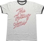 The Rolling Stones - Signature Logo Heren T-shirt - L - Wit