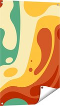 Gards Tuinposter Abstracte Kunst - Organische Kleurrijke Vormen - 60x90 cm - Tuindoek - Tuindecoratie - Wanddecoratie buiten - Tuinschilderij