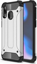 Samsung Galaxy A40 Hoesje Shock Proof Hybride Back Cover Zilver