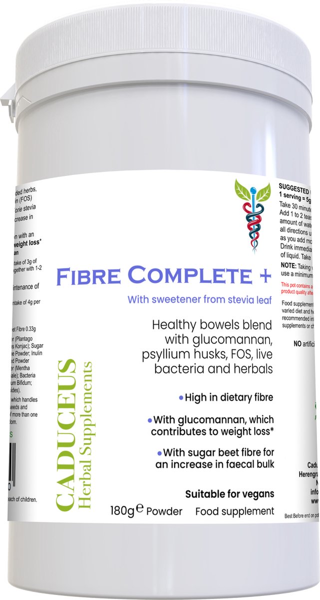 CADUCEUS herbal-supplements Fibre Complete + poeder - vezelrijk - 180 g