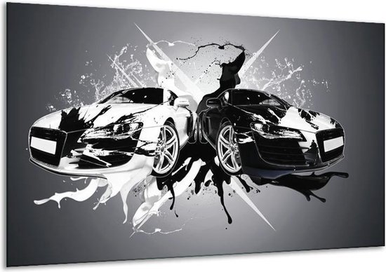 Schilderij Op Canvas Audi, Auto - Zwart, Wit, Grijs - 120x70cm 1Luik - Foto Op Canvas - GroepArt 6000+ Schilderijen 0p Canvas Art Collectie - Wanddecoratie - Woonkamer - Slaapkamer - Canvas Print