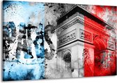 Peinture | Peinture sur toile Paris, Villes | Bleu, rouge, gris | 140x90cm 1 Liège | Tirage photo sur toile