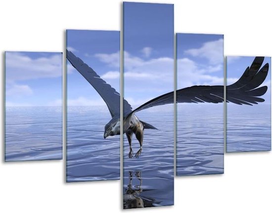 Glasschilderij Vogel | Blauw, Wit | | Foto print op Glas |  F004083