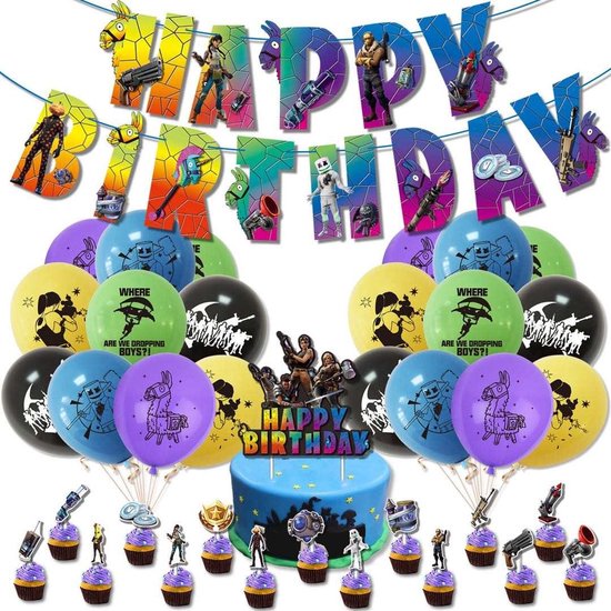 Verjaardag Versiering -Thema - Happy Birthday Slingers - Ballonnen -  Decoratie - Cake... | bol.com