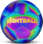Ballon de Voetbal lumineux Lightball ™ - Voetbal - Holographique - Réfléchissant - Taille 5 - Ballon - Wit/ Zwart/ Rose / Blauw/ Jaune - Cadeau