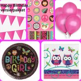 Feestpakket Happy Birthday, Verjaardag, Feest, Versiering, Vlaggenlijn, Ballonnen.