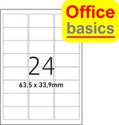 Etiket Office Basics - A4 - 63.5X33.9 mm - 100 vel met 24 etiketten