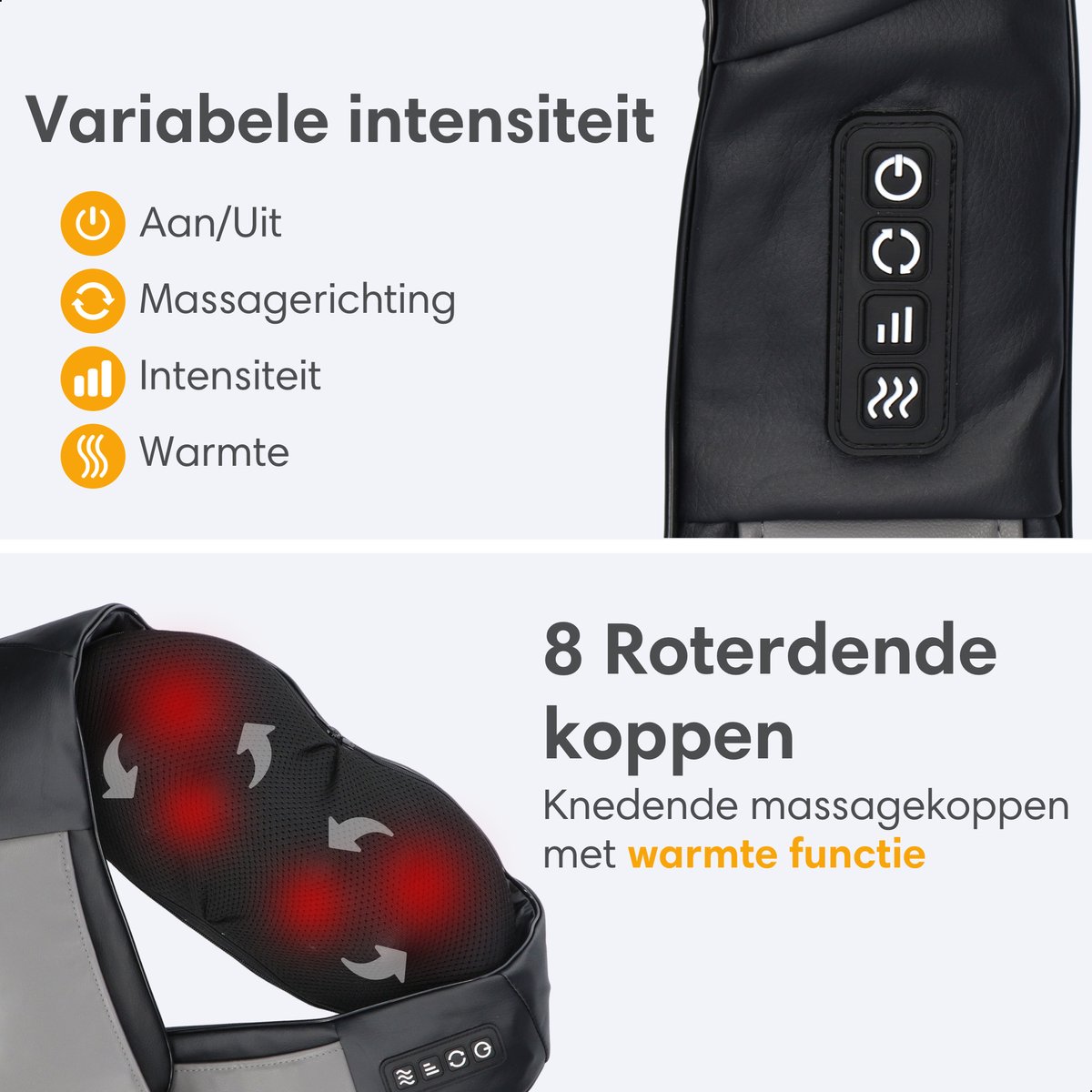 Lifeproducts Shiatsu Massagekussen Draadloos - Elektrisch Nekmassage Apparaat - Massage Apparaten - Nek en Schouder Massage Apparaat - Massageapparaten met Infrarood Verwarming — cadeau in Verzorging - foto 4
