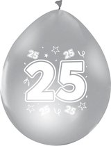 25 jaar Ballonnen zilver metalic - 8 stuks 12 inch - dubbelzijdig .