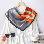Orange Twilight- zijden sjaal- Premium topkwaliteit- 100% moerbei- beste geschenk voor dames-70x70cm - Perfect verjaardags- en jubileumcadeau-idee