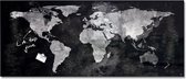 Sigel glasmagneetbord - Artverum - 130x55cm - zwart wereldkaart - SI-GL246