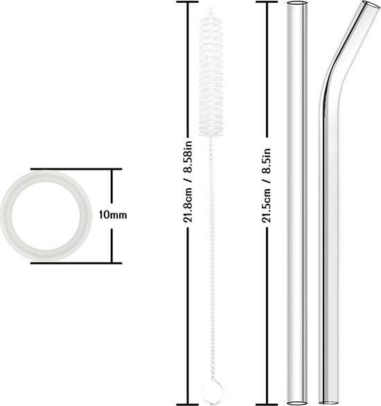 34 Cannucce In Vetro Colorate Riutilizzabili - Curve E Dritte Con Spazzole Di Pulizia | Eco-Friendly E Sicure - Foto 9