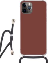 Cordon téléphonique - Chaîne téléphonique - Étui avec cordon Adapté pour iPhone 11 Pro - Palette - Rouge - Intérieur - Siliconen - Bandoulière - Étui de téléphone avec cordon