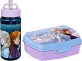 Disney Frozen lunchbox set voor kinderen - 2-delig - lila/blauw - kunststof