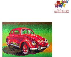 Stick-it Volkswagen Kever (Beetle), ca. 8.350 steentjes, verbindingsschijfjes, ophanghaakjes