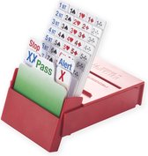 Biddingbox Bridge Partner - Set van 4 stuks - Bridge - Kaartspel - kleur rood - geplastificeerde kaarten