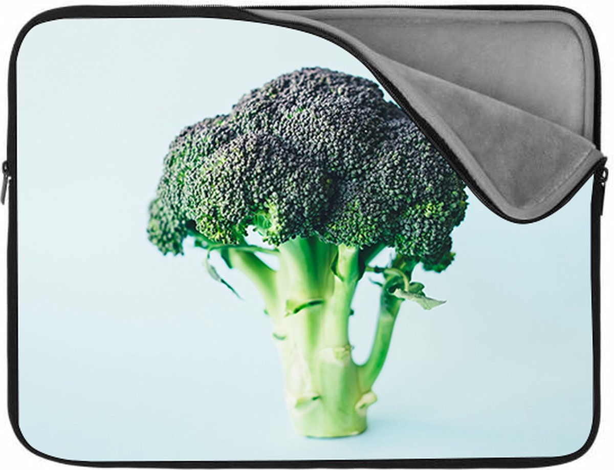 Laptophoes 17 inch | Broccoli | Zachte binnenkant | Luxe Laptophoes | Kwaliteit Laptophoes met foto
