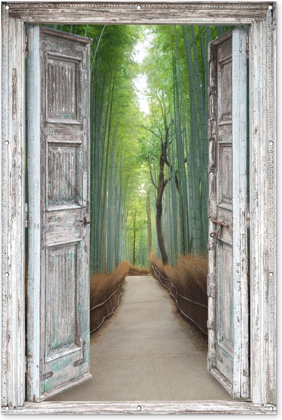 Tuinposter Bamboe - Japan - Doorkijk - Bos
