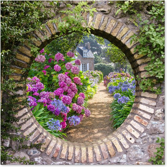 Tuinposter doorkijk - doorkijk - Tuin - Tuindecoratie - Tuinschilderij - Schutting decoratie