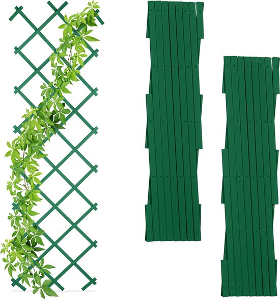 Klimrek voor planten - set van 3 - 180 cm - klimplanten - kunststof - groen