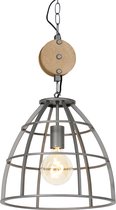 QAZQA arthur - Industriele Hanglamp - 1 lichts - Ø 34 cm - Donkergrijs - Industrieel - Woonkamer | Slaapkamer | Keuken