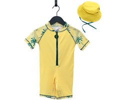 Ducksday – promo set zwempakje met bijpassend zomerhoedje – voor kinderen – UV-werend UPF50+ - Cala – maat 2 jaar
