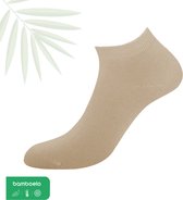 Bamboe Sokken, Sneaker Sokken, Dames en Heren, Kort Sokken, Antibacterieel, 1 Paar, 39-42, Beige