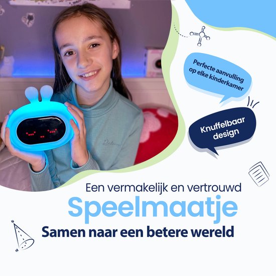 Kadoing Konijn Kinderwekker - Slaaptrainer Kinderen - Digitale Wekker en Wake Up Light