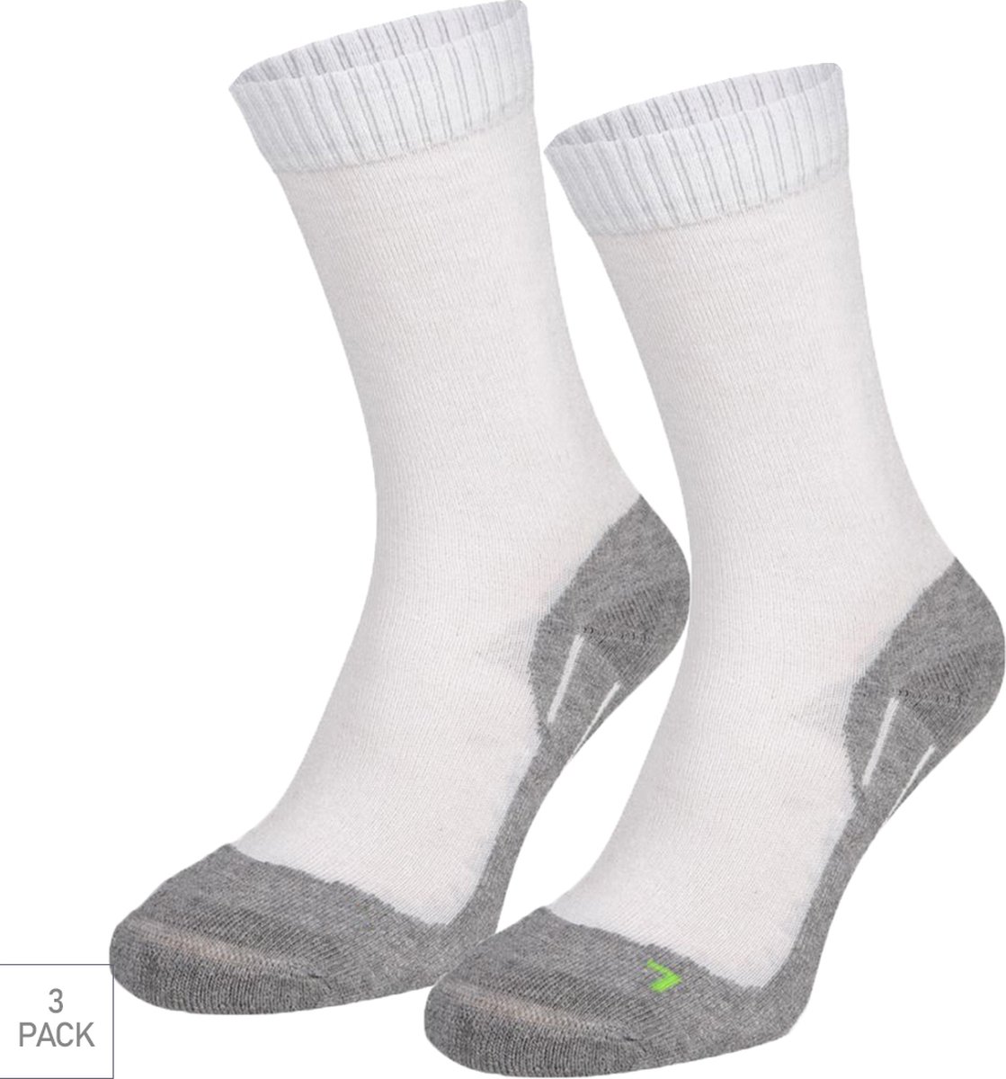 Boru Bamboo 3-Pack Wandelsokken XP Bamboe Antibacterieel Heren Dames – 46-47 2342 Wit