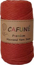 Cafuné Macrame Garen Premium-Terracotta-3mm-70 meter-Single Twist-Uitkambaar-Gerecycled katoen-koord