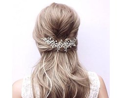 Bruidsmode, haarmode gala feest, kam zilverkleurig