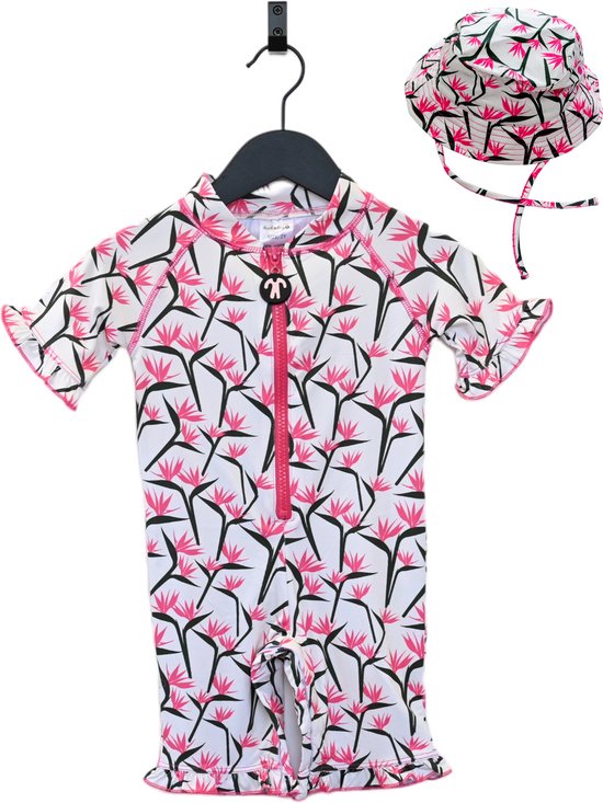 Ducksday - ensemble promo maillot de bain avec bonnet d'été assorti - pour enfant - résistant aux UV UPF50+ - Coco - taille 3 ans