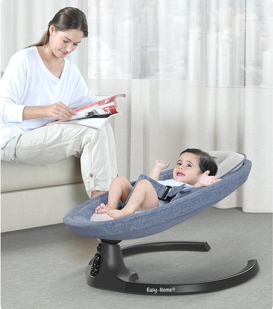 Luxiqo elektrische babyschommel - wieg - wipstoel - muziek via bluetooth - verstelbaar - 0-36