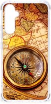 Telefoon Hoesje Geschikt voor Samsung Galaxy A34 Hoesje met transparante rand Kompas